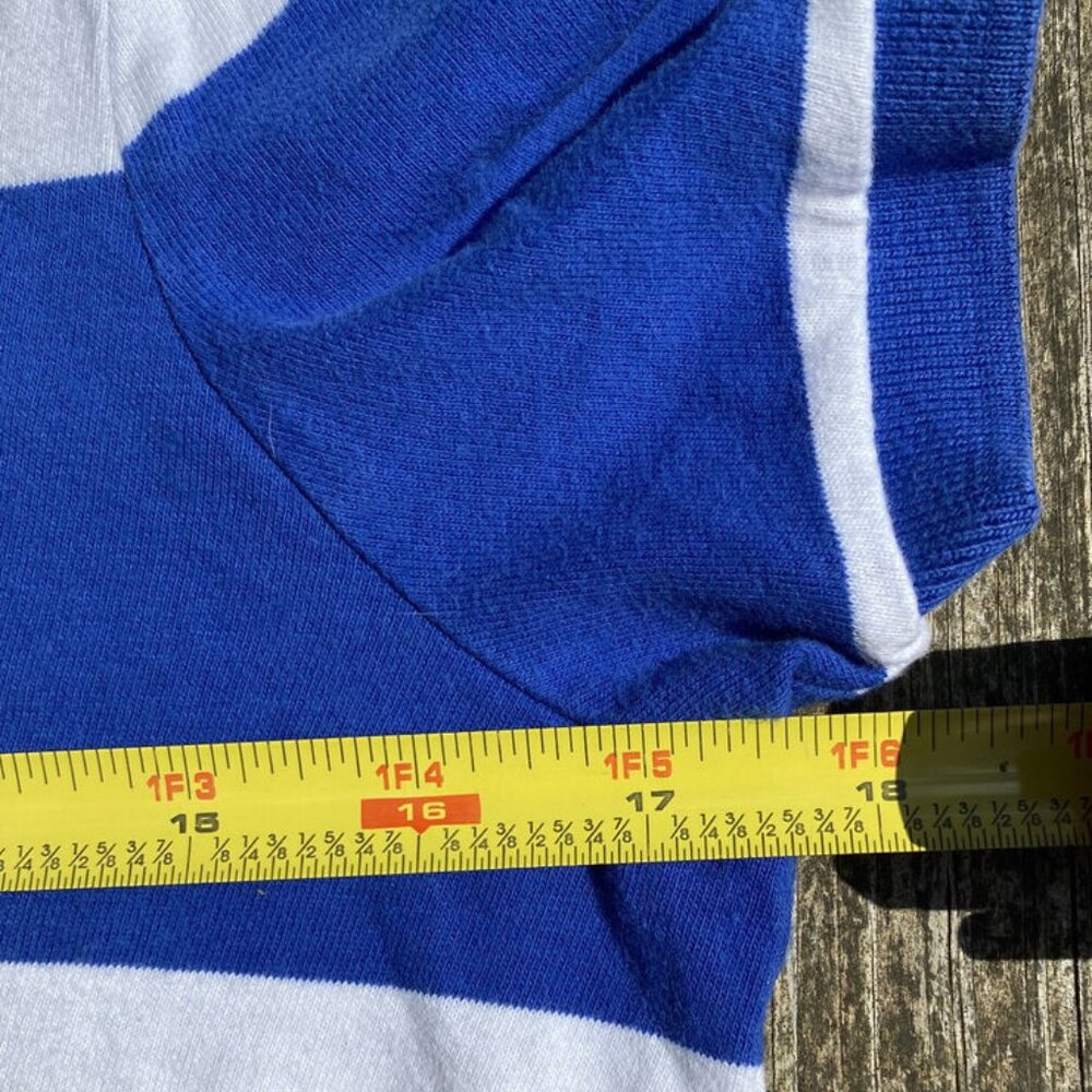 Abercrombie Kids Blue White Striped Muscle Polo Short Sleeve Shirt Boys Large L - Picture 11 of 11